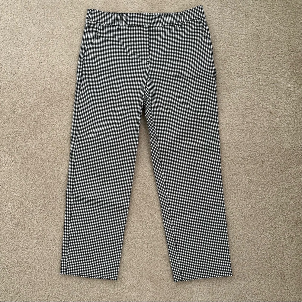 LOFT Black and White Gingham Trousers